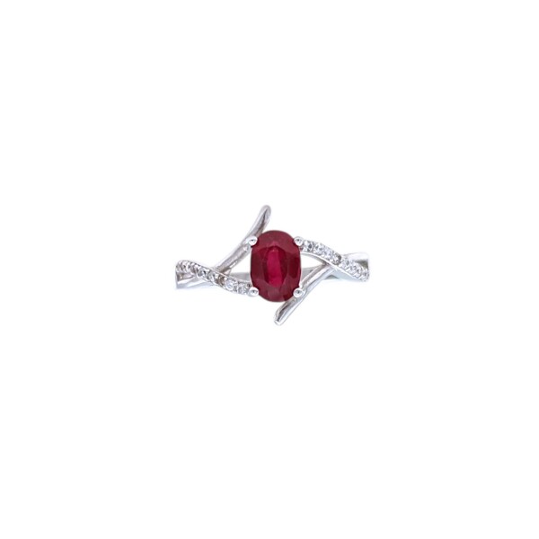 Anillo Red -Plata 925-Con Rubí y Zirconia-AN4566 conpiedra