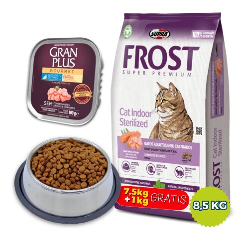 FROST GATOS ADULTOS Y/O CASTRADOS 7.5 + 1 KG GRATIS + PATE + PLATO DE REGALO