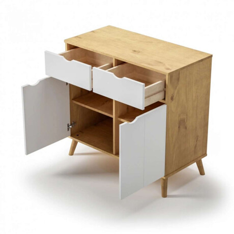 Comoda 2 puertas 2 cajones Linea Dublin Blanco