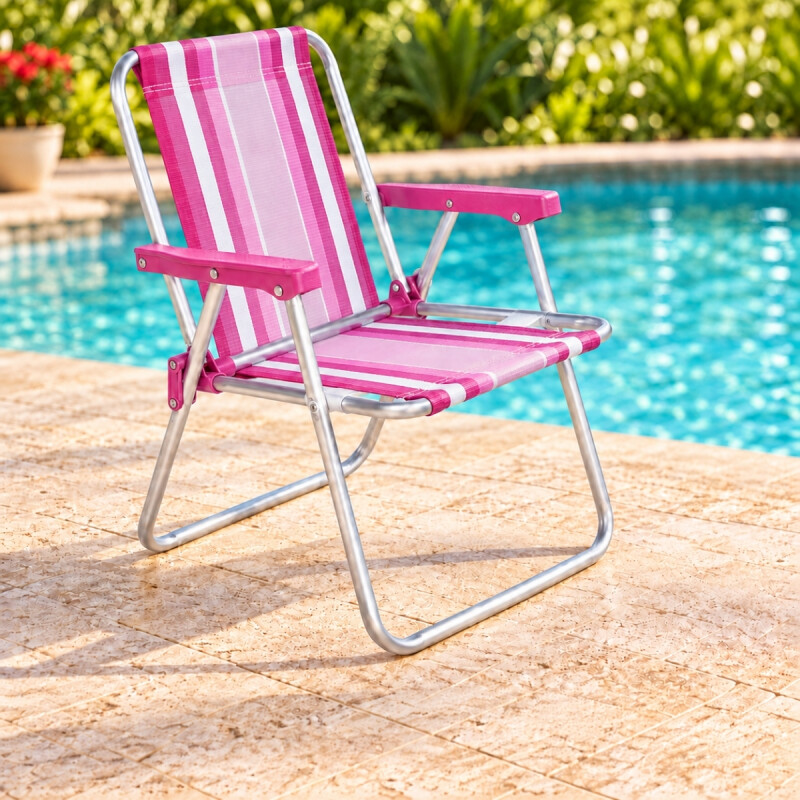 Silla Infantil Alta Aluminio ROSA
