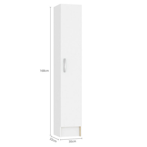 Multiuso panelero 1 puerta 4 estantes interior natural 30x32x168 Blanco