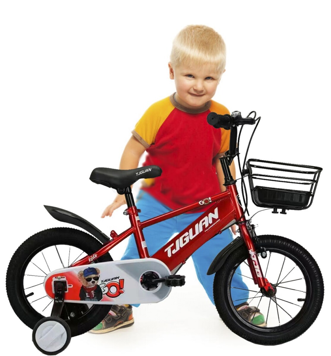 Bicicleta Infantil Rodado 12 Para Niños Con Rueditas Auxiliares - Rojo 