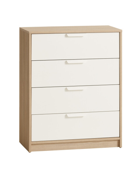Cómoda JENSLEV 4 cajones color roble/blanco Cómoda JENSLEV 4 cajones color roble/blanco