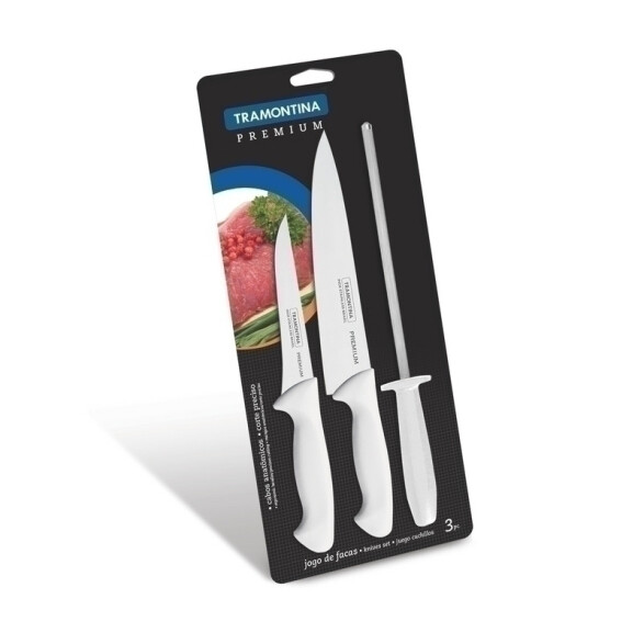 Juego de 2 cuchillas y chaira, líena PREMIUM -TRAMONTINA TN9316