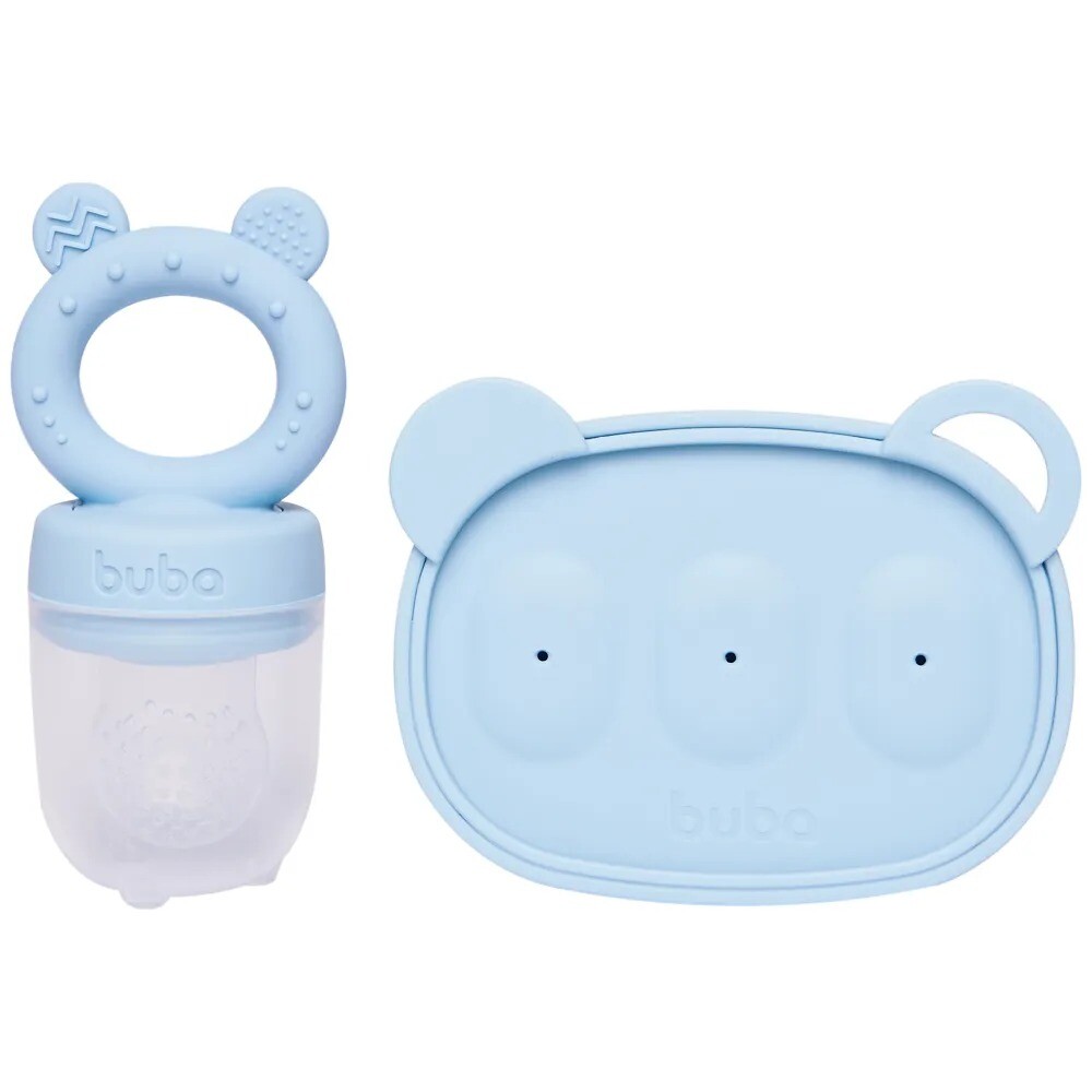 Set molde helado y mordillo alimentacion BUBA celeste