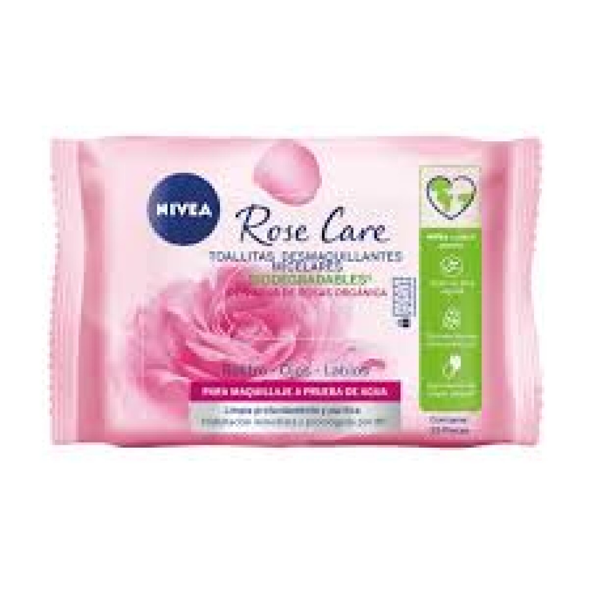 Nivea Rose Care toallitas desmaquillantes x25 