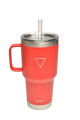 VASO HYDRATE CON PICO Y AGARRE 887ML ROJO