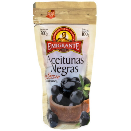 ACEITUNA NEGRA C/CAROZO D/P 100G EMIGRANTE ACEITUNA NEGRA C/CAROZO D/P 100G EMIGRANTE