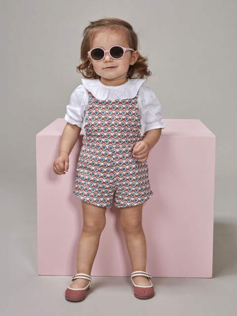 Peto Corto Estampado Con Detalles En Ondas Blanco
