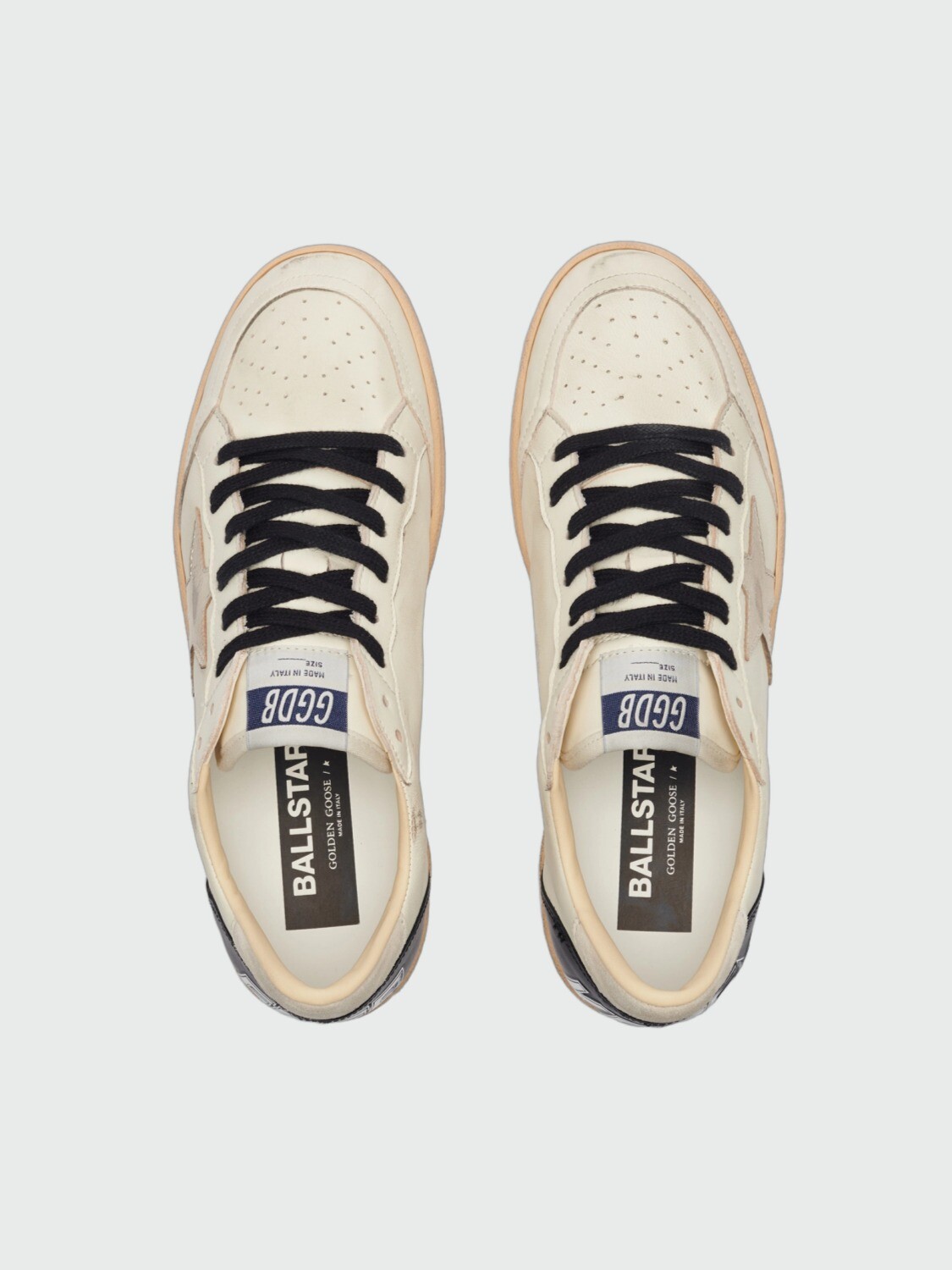 GOLDEN GOOSE - ZAPATILLA BALLSTAR EN NAPPA CON ESTRELLA LAMINADA Y ESPOLÓN EN CUERO Alta Automática