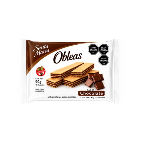 Obleas de Chocolate Sin Gluten 90g Santa María Obleas Chocolate S/g Santa Mar