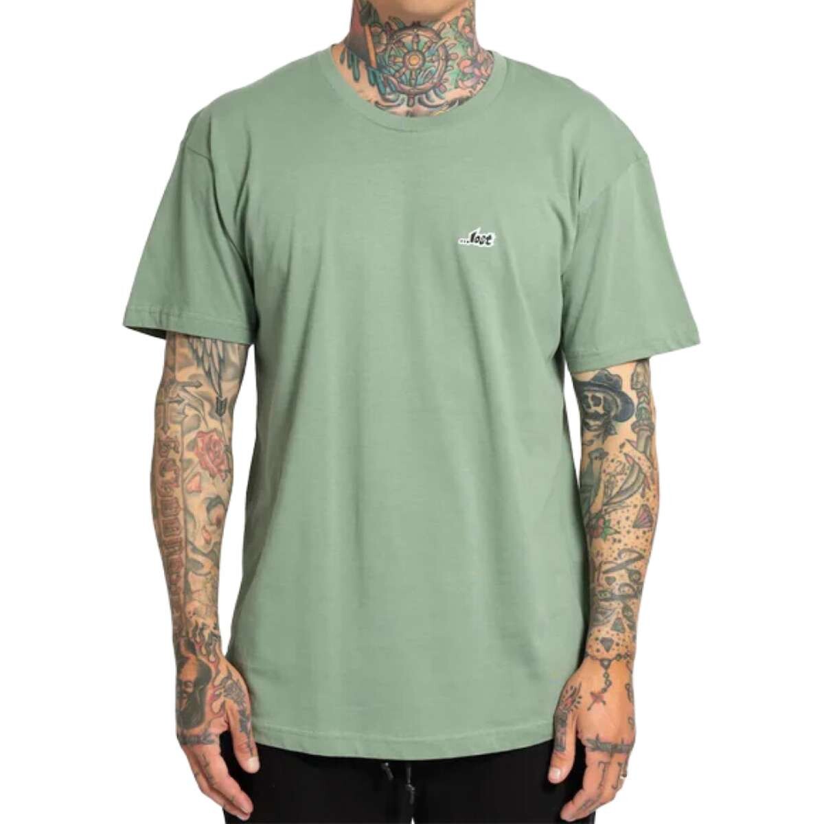 Remera Lost Chest Logo - Verde 