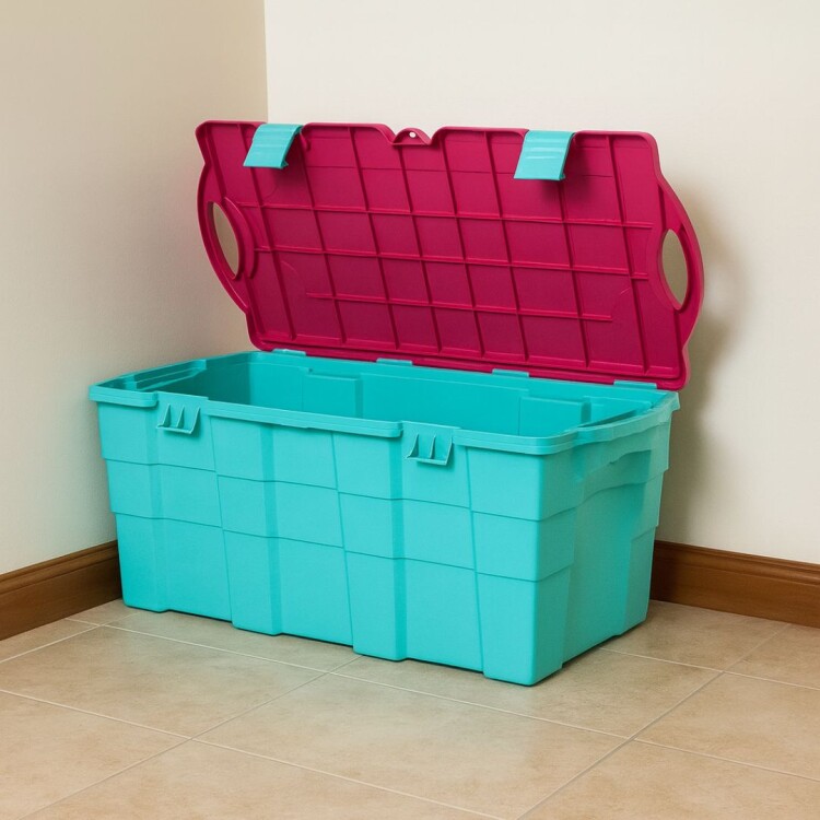 Caja Baul Organizador 100 litros Wenco Verde Rosa Verde