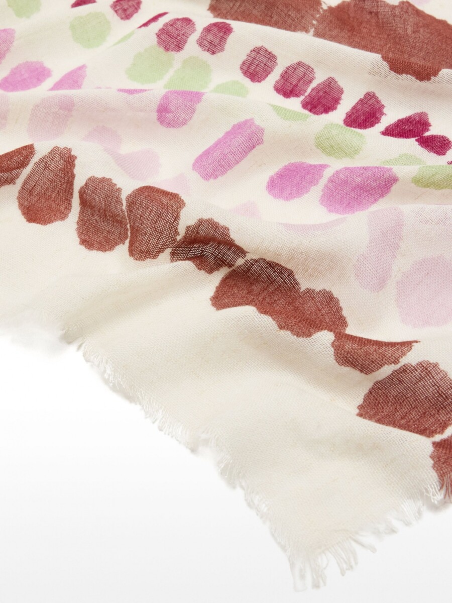 Pañuelo Estampado Con Lino violeta