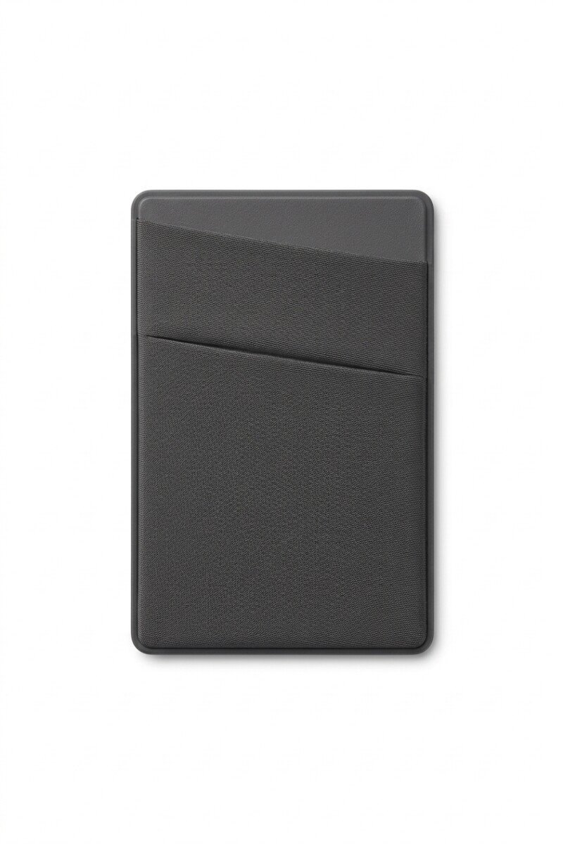 Tarjetero adhesivo lycra gris