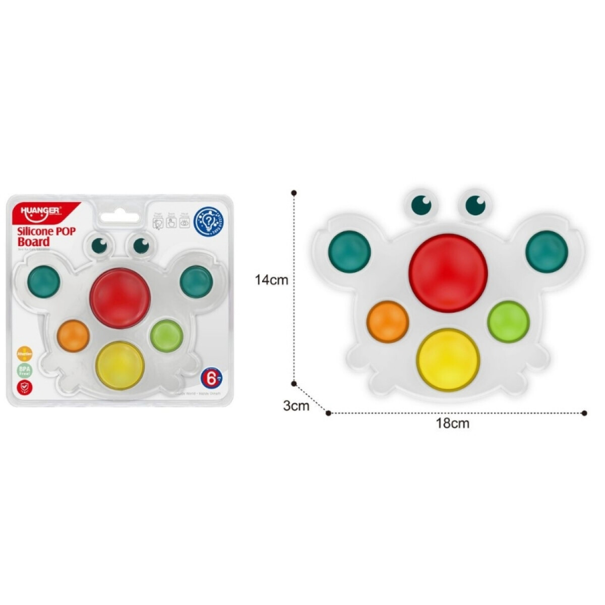 Pop It Huanger He0145 Sensorial De Silicona 17.5X13.5X3Cm Ub - RANA 