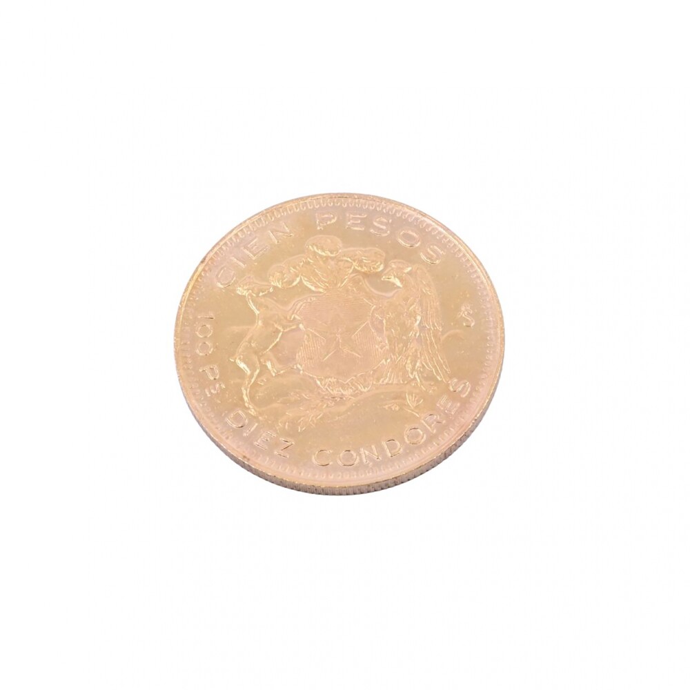 Moneda de oro República de Chile 100 pesos año 1959. Moneda de oro República de Chile 100 pesos año 1959.