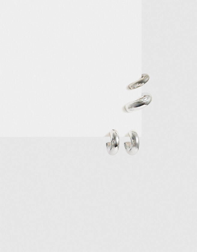 Bijou Cuff Con cuff Set De Aros Mixplating - Plateado