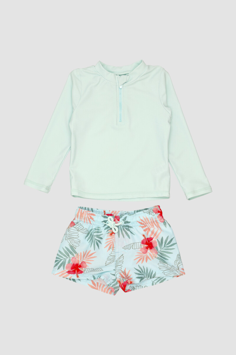 Set short + tshirt Celeste antique