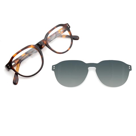 Lentes 2 En 1 Chilli Beans Redondo Gradiente Verde/Tortuga