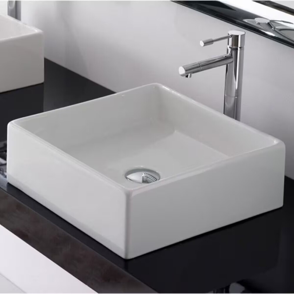 Bacha de apoyo cuadrada 38 cm Blanco Brillo Dmc Bacha De Apoyo Cuadrada 38 Cm Blanco Brillo Dmc