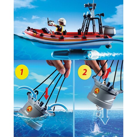 Playmobil City Action misión rescate bomberos bote y helicóptero 100 piezas Playmobil City Action misión rescate bomberos bote y helicóptero 100 piezas