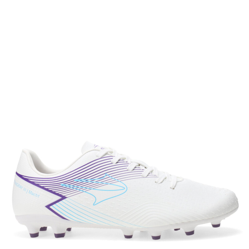 Championes de Hombre Topper Stingray III Mach 1 FG Blanco - Violeta - Celeste