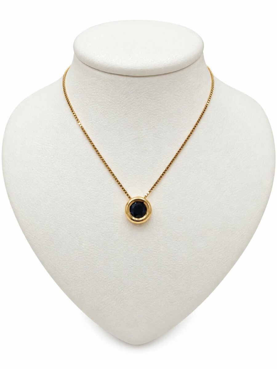 Conjunto punto de luz con Zafiro azul en Oro 9kt 