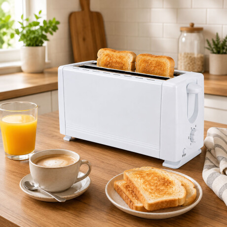 Tostadora 1400W Doble Ranura 4 Panes 6 Niveles Silver Love Blanco