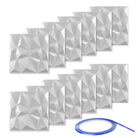 Set X12 Revestimiento 3D Adhesivo Pared 50cm x 50cm Jug004016