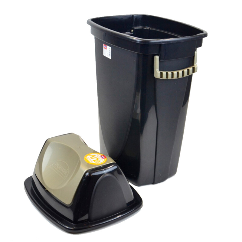 Tarro de residuos con tapa vaivén 45 lts Ecoblack NEGRO