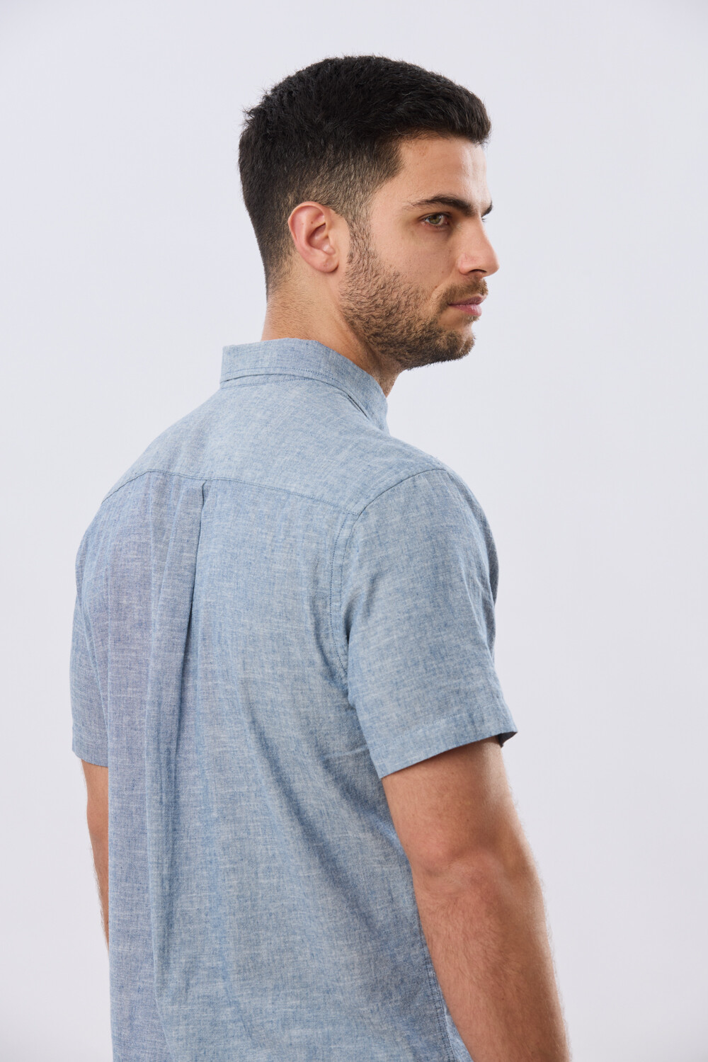 CAMISA LISA DE LINO Denim