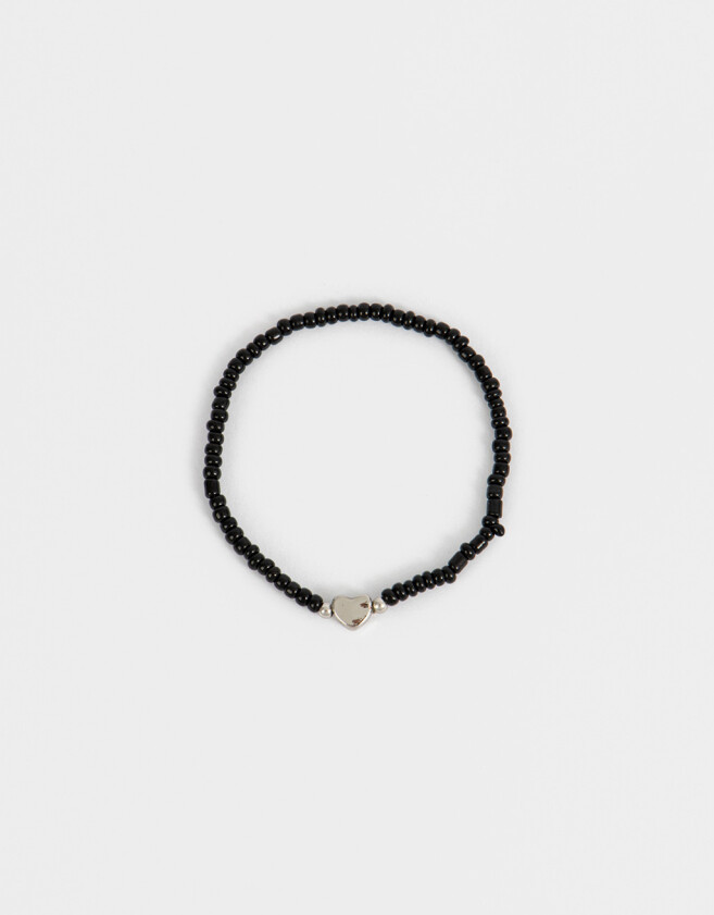 Pulseras Elásticas Con mostacillas Pulsera Elástica Corazón - Plateado