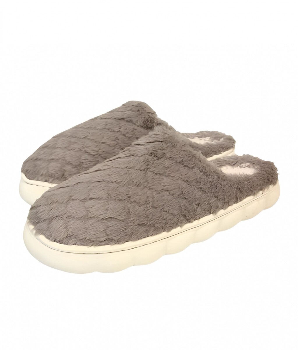 Pantufla de Felpa Super Abrigadas Antideslizante Unisex - Gris Oscuro 