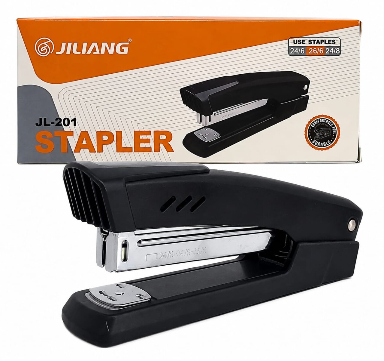 Engrapadora Profesional De Metal JL-201 - NEGRO 