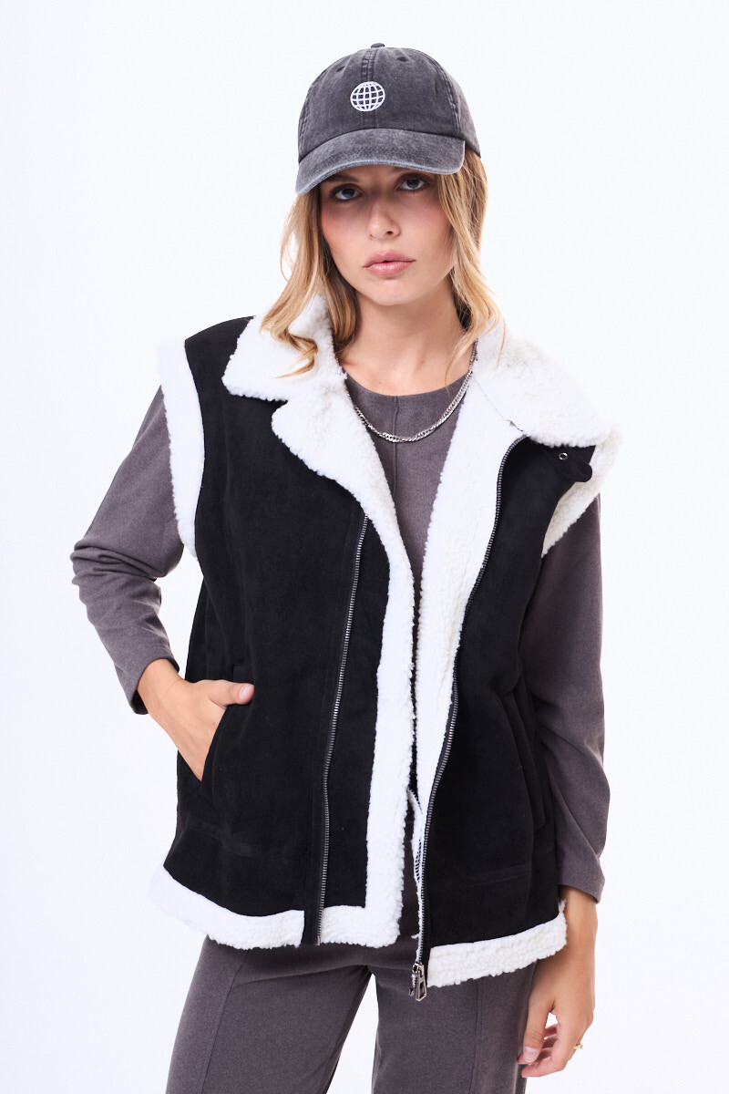 Chaleco gamulán Bolson Negro