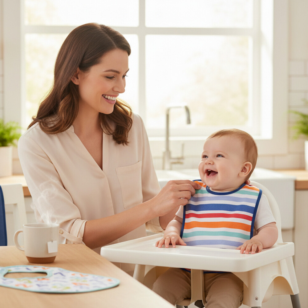 Set x3 baberos c velcro LORELLI azul