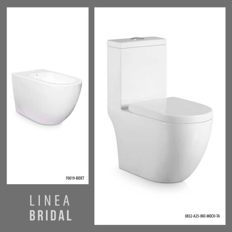 JUEGO DE INODORO CON MOCHILA, TAPA Y BIDET LINEA BRIDAL MARCA AQUALIA 000