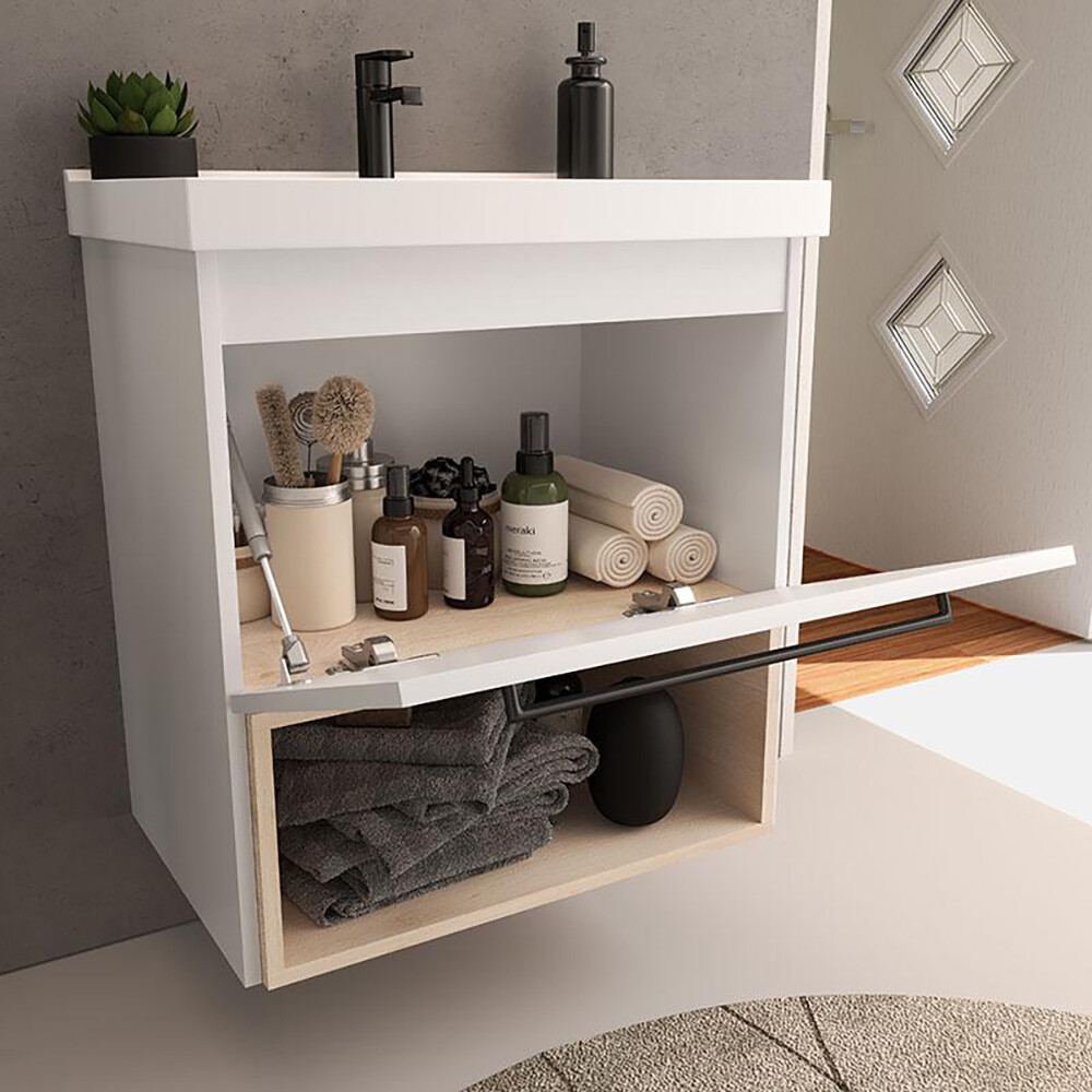 CONJUNTO DE BAÑO GALES COLOR BRANCO/FAIA / 60 CM Conjunto De Baño Gales Color Branco/faia / 60 Cm