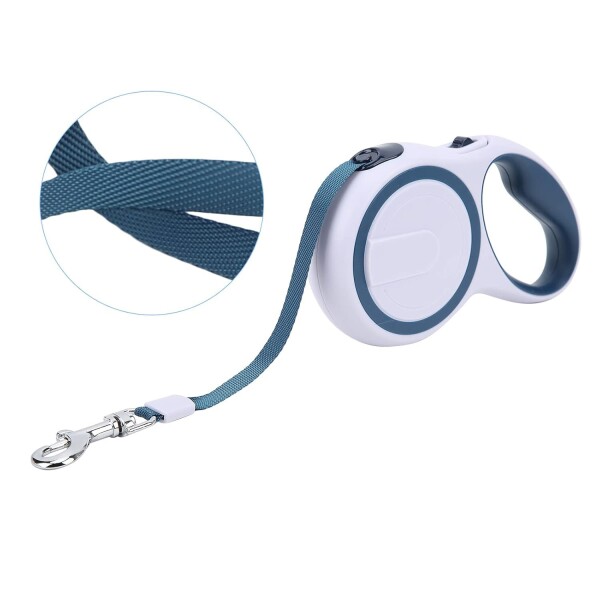 Correa Extensible 3 Mts Retractil Hasta 15Kg Perro Mediano Variante Color Blanco Azul