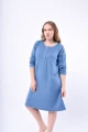 Camisón en Lanilla con Botones Cielo