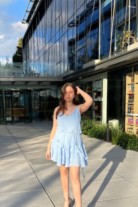 Vestido corto Wind Celeste