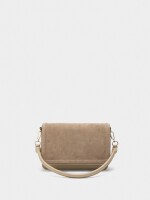 Bolso Bandolera Con Solapa Y Detalles De Piel taupe
