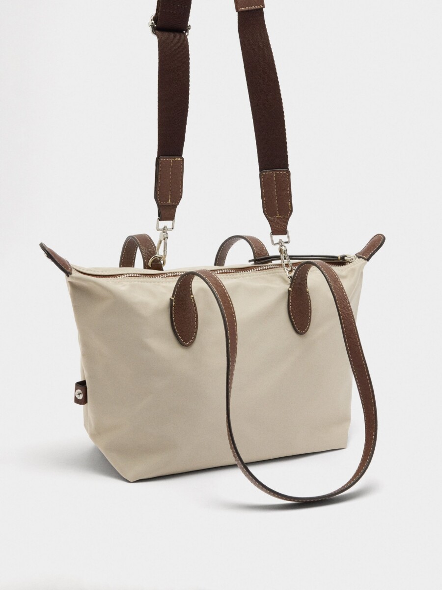 Bolso Shopper De Nylon S crudo