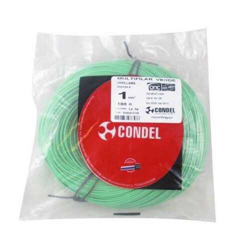 CABLE MULTIFILAR 1,00MM2 VERDE CONDEL CABLE MULTIFILAR 1,00MM2 VERDE CONDEL