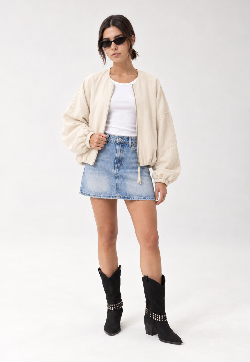 Campera Bomber Beige