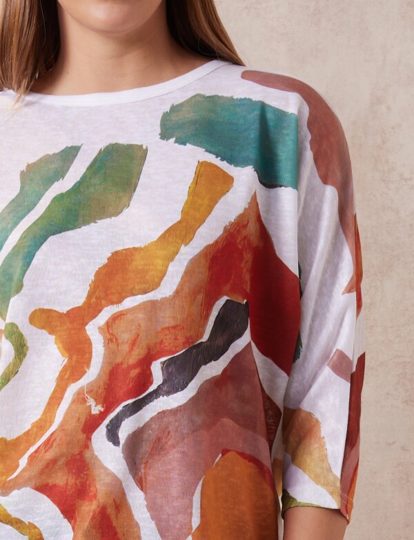 Buzo Print MULTI/ANARANJADO