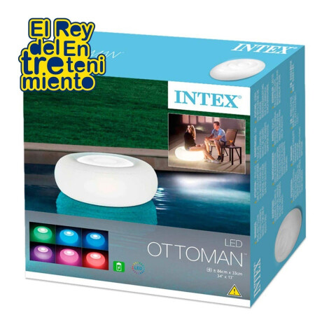 Sillón Puff Intex Ottoman C/ Luces Led Piscina Jardín Sillón Puff Intex Ottoman C/ Luces Led Piscina Jardín