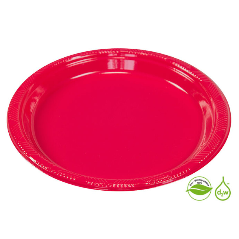 Plato Biodegradable 23cm x10Un Fucsia