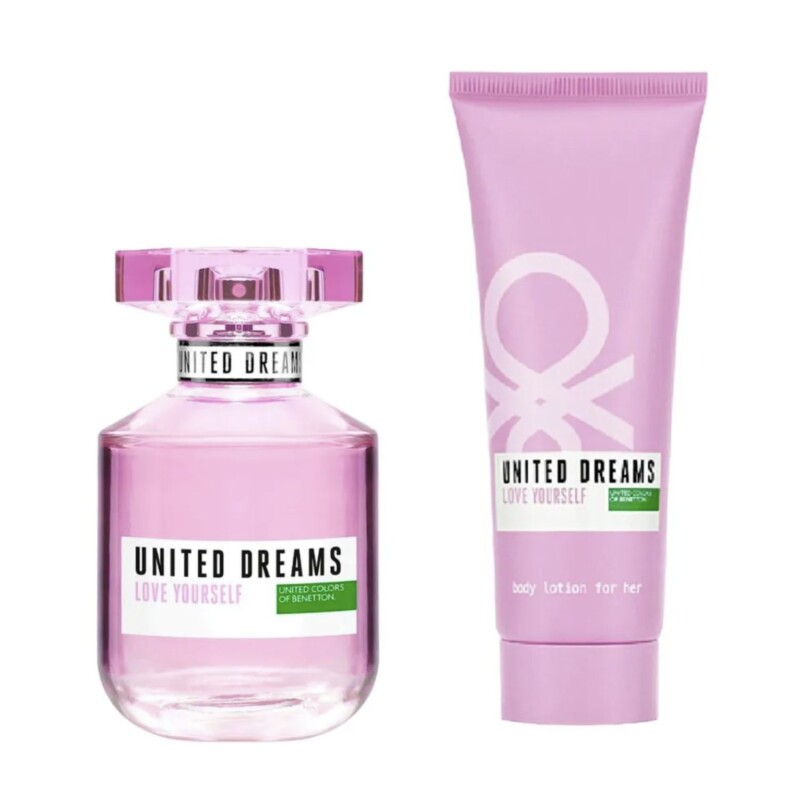 Set Perfume Benetton Love Yourself EDT 50ml + Body Lotion Para Mujer Aroma Frutal Set Perfume Benetton Love Yourself EDT 50ml + Body Lotion Para Mujer Aroma Frutal